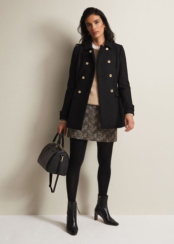 Phase Eight Aurelie Wool Smart Coats Black Australia | BZ2983765